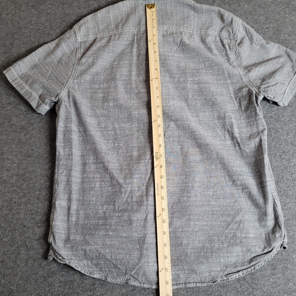 Woolrich Shirt Mens M Gray Short Sleeve Button Up Chest Pockets Cotton Casual - Picture 9 of 14
